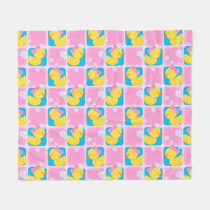 Cobertor De Velo Garota Rosa Água - Pato de Borracha com Cor de Águ