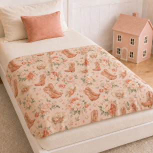 Cobertor De Velo Garota Rosa Coquete Ocidental Estilo Shabby Chic