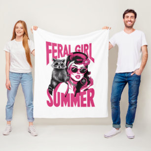 Cobertor De Velo Garota Selvagem Vintage Verão Gambá Funny Guaxinim