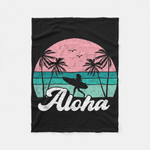 Cobertor De Velo Garota Surfista Aloha Havaí Surf Havaiano Vintage