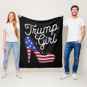 Cobertor De Velo Garota Trump Salto Alto Bandeira Americana Brilho