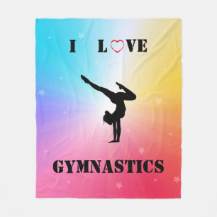 Cobertor De Velo Garotas Rainbow "I Love Gymnastics" Fleece Blanket