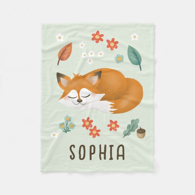 Cobertor De Velo Garotos De Raposa Da Floresta Branca Caem (Frente)