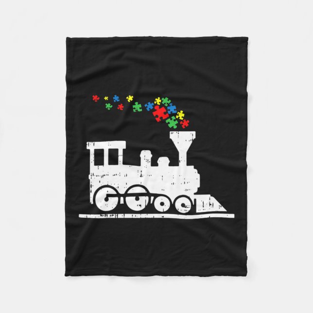 Cobertor De Velo Garotos Fofos, Quebra-cabeça de Comboio, Autismo,  (Frente)