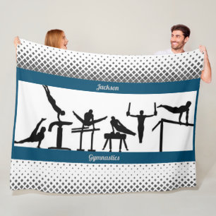 Cobertor De Velo Garotos ginástica Fleece Blanket com seu nome