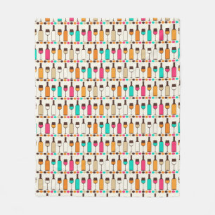 Cobertor De Velo Garrafas e vidros de vinho retros