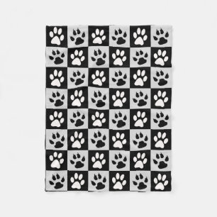 Cobertor De Velo Garras e patas brancas pretas verificadas