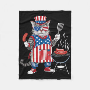 Cobertor De Velo Gata Meowica 4 De Julho Gata Bandeira Americana Ga