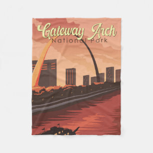 Cobertor De Velo Gateway Arch National Park Illustration Viagem Art