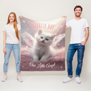 Cobertor De Velo Gatinho Angelic gerado por AI personalizável