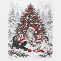 Gatinho de Natal Travesso Aquarela