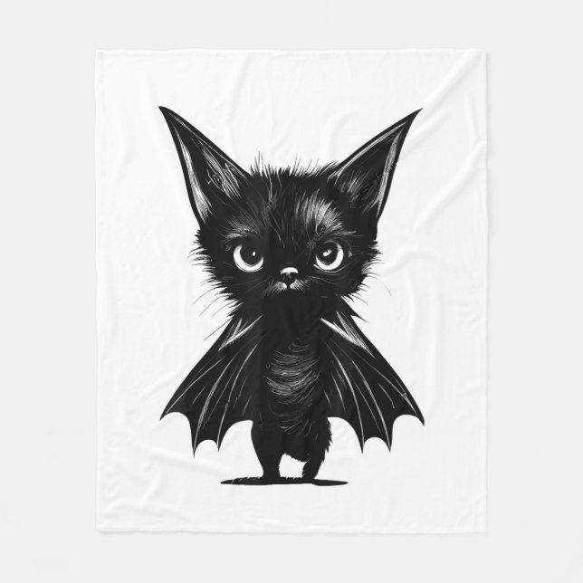 Cobertor De Velo Gatinho Preto, Grumpy, Do Dia Das Bruxas (Frente)