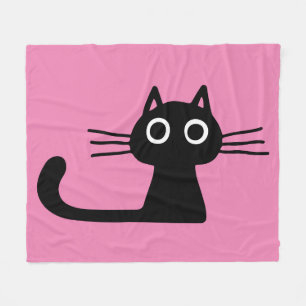 Cobertor De Velo Gatinho Preto Quirky Gatinho Puro Rosa