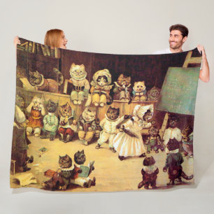 Cobertor De Velo Gatinhos de uma escola de gatos, Louis Wain