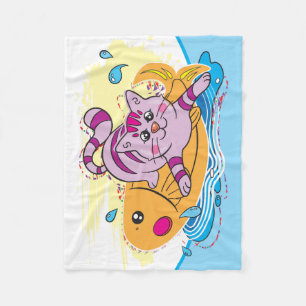 Cobertor De Velo Gatinhos E Peixes