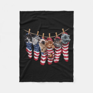 Cobertor De Velo Gatinhos Patrióticos Em Meias Da Bandeira American