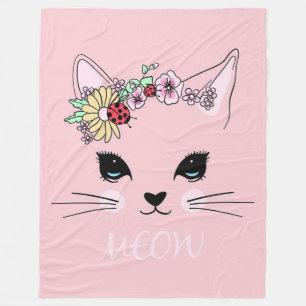Cobertor De Velo Gato Adorável Soquete de Gato de Coroa Rosa