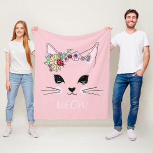 Cobertor De Velo Gato Adorável Soquete de Gato de Coroa Rosa