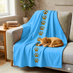 Cobertor De Velo Gato Caprichoso Azul