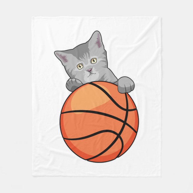Cobertor De Velo Gato com basquete (Frente)
