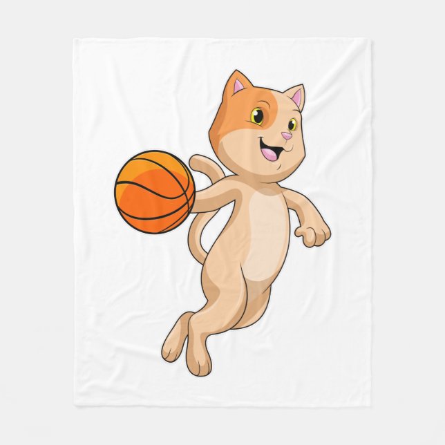 Cobertor De Velo Gato como jogador de basquetebol (Frente)