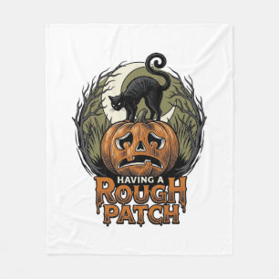 Cobertor De Velo Gato de Abóbora de Halloween Remendo Áspero Gravaç