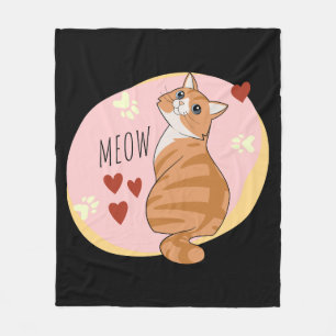 Cobertor De Velo Gato de laranja bonito