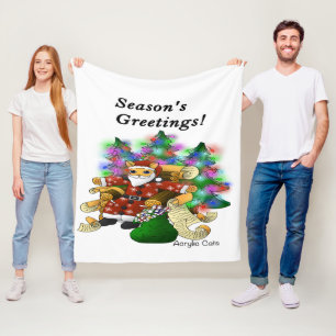 Cobertor De Velo Gato de Papais noeis de Natal para Saudações da 