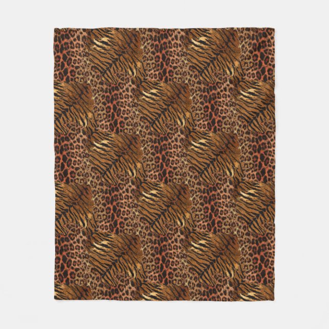 Cobertor De Velo Gato de pele de tigre-leopardo com manchas (Frente)