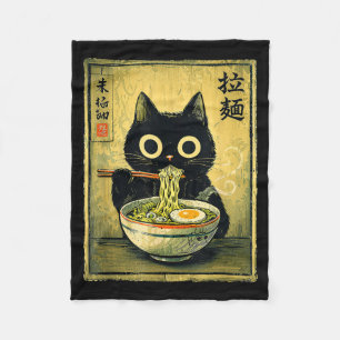 Cobertor De Velo Gato de ramen Kawaii vintage japonês engraçado ret