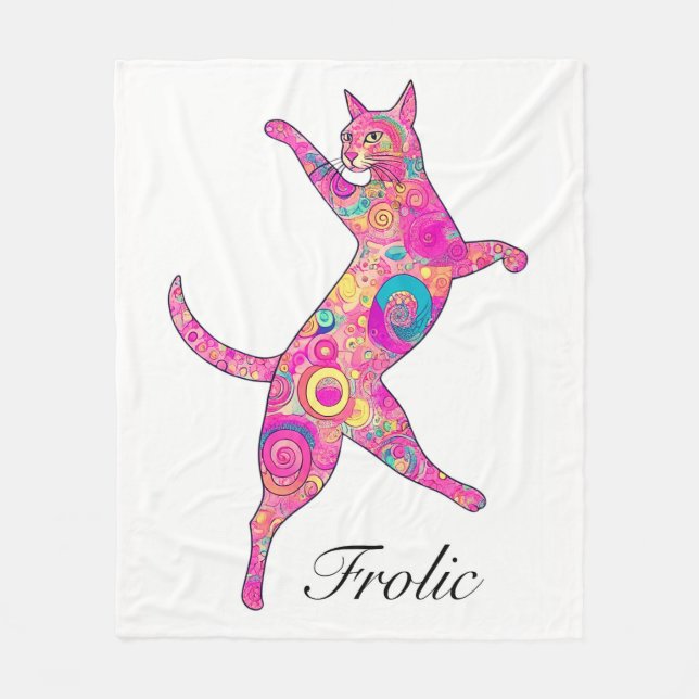 Cobertor De Velo Gato De Rastreio Multicolor (Frente)