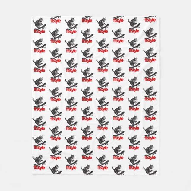 Cobertor De Velo Gato de skate FFStyle White (Frente)