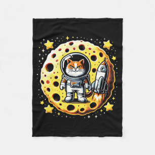Cobertor De Velo Gato do Espaço Sassado: Questo da Lua de Queijo