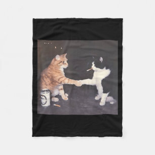 Cobertor De Velo Gato engraçado fumando cigarro meme de gato vintag