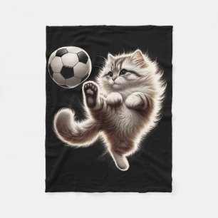 Cobertor De Velo Gato Engraçado Futebol Ll Gato Jogando Futebol Mem