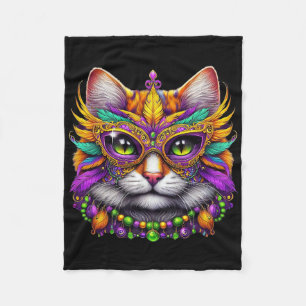 Cobertor De Velo Gato Engraçado Mardi Gras Carnaval Engraçado Carna