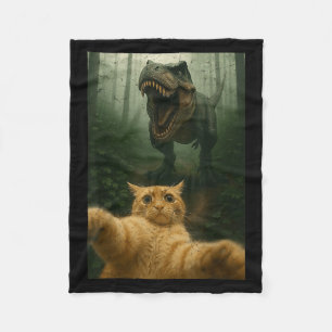 Cobertor De Velo Gato Engraçado Selfie Dinossaur Meming Graph