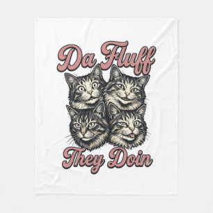 Cobertor De Velo Gato engraçado vintage gravura Da Fluff They Doin 