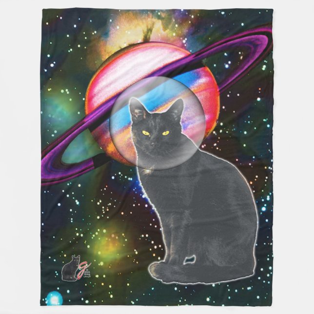 Cobertor De Velo Gato Espacial Cosmo (Frente)