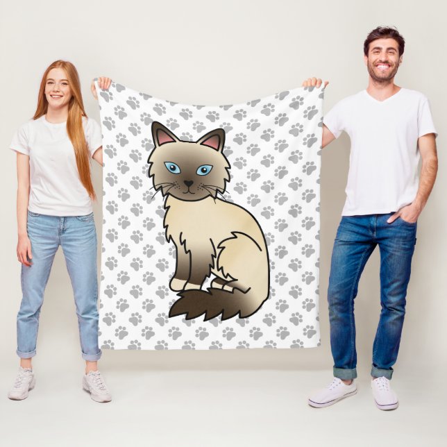 Cobertor De Velo Gato Fofo de Chocolate Point Birman / Ragdoll & Pa (In Situ)