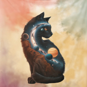 Cobertor De Velo Gato Fofo & Planetas, Animal Divertido, Aquarela,