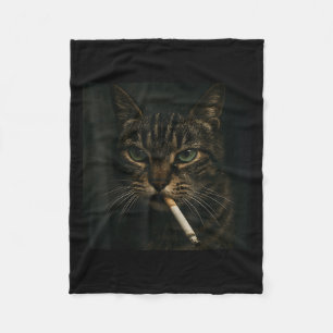 Cobertor De Velo Gato Fumante Engraçado, Gatinho de Cigarro, Meme Z