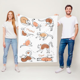 Cobertor De Velo Gato giro e adorável miau branco-castanho moderno