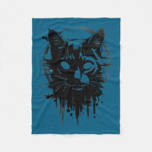 Cobertor De Velo Gato Gótico Fofo e Sinistro Desenho de Gatinho de