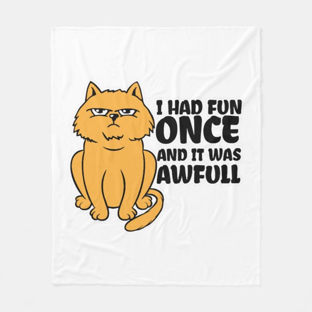 Cobertor De Velo Gato Grumpy - Gato Engraçado Memória (Frente)