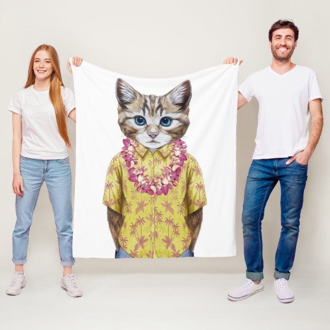 Cobertor De Velo Gato havaiano do gatinho (In Situ)