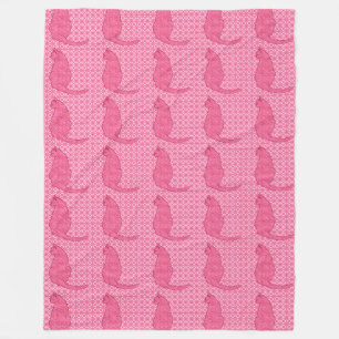 Cobertor De Velo Gato Japonês - Batik Rosa Fuchsia