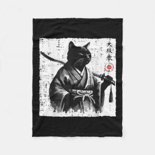 Cobertor De Velo Gato Japonês Samurai Tai Chi Ninja Art Men Ki