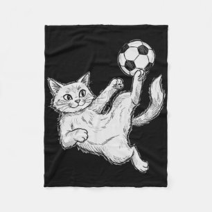 Cobertor De Velo Gato Jogando Futebol, Crianças E Meninos Futebol B