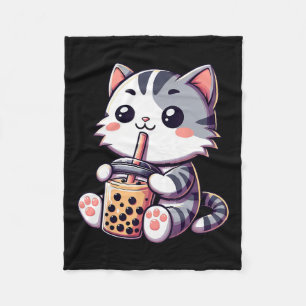 Cobertor De Velo Gato Kawaii Gato Bonita Bolha Leite Chá Anime Neko